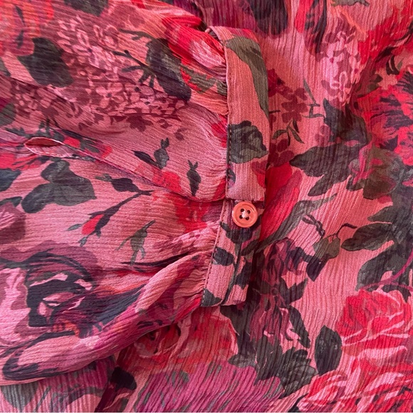 PAIGE Elynne Floral 100% silk tie-neck blouse - Picture 5 of 10